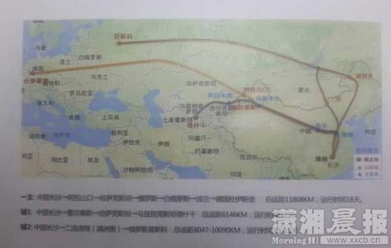 湖南首条直达欧洲国际铁路货运班列。图/潇湘晨报记者 梁美兰