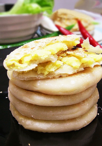 烫面绿豆沙馅饼(图)