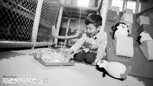 杨阳洋在海洋馆庆祝5岁生日。
