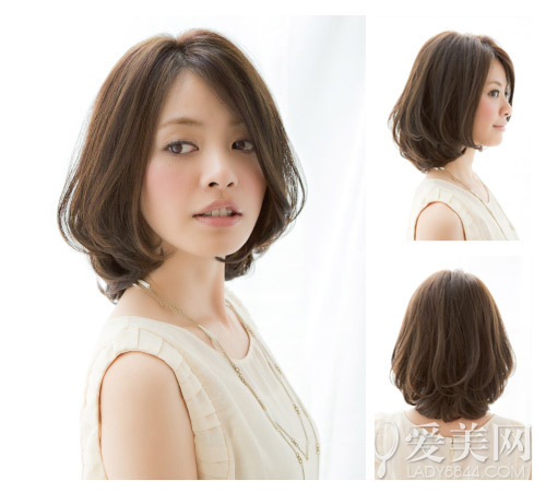 style 8   style 8   齐刘海短发发型轻松让脸型酿成小脸,内扣烫发