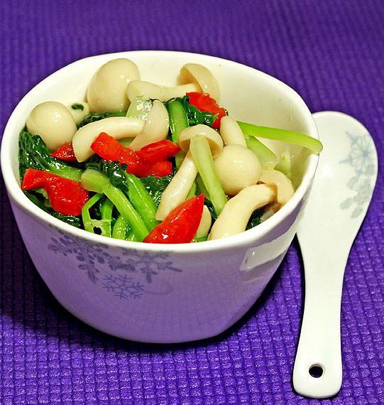 塌棵菜炒白玉菇