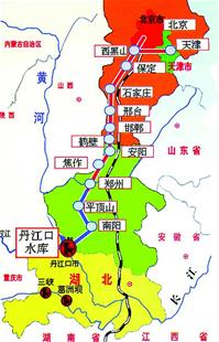 图为:南水北调中线工程示意图