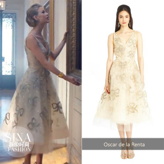 Taylor Swift身穿Oscar de la Renta裙装