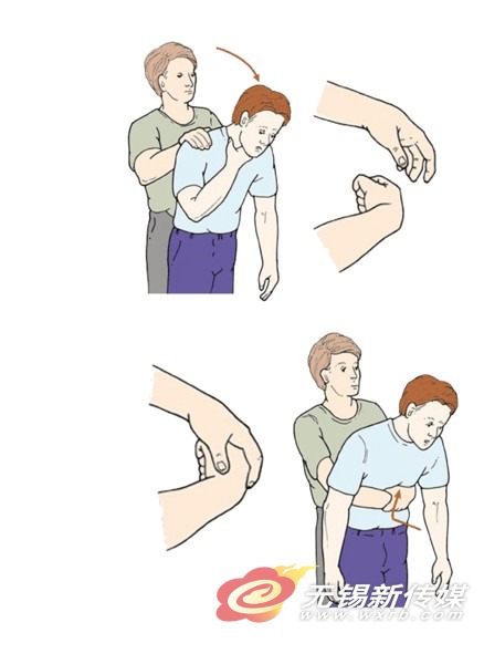 吃东西被哽可急救:学学海姆立克急救法