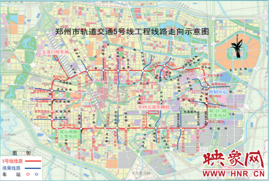 5号线工程线路走向示意图。