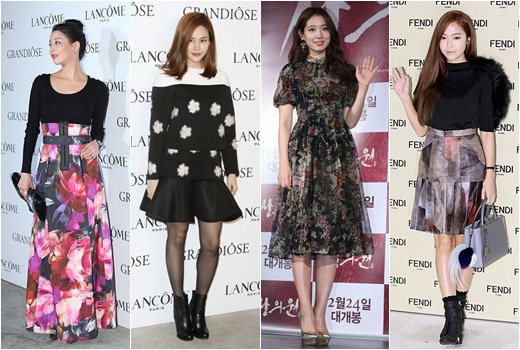 韩情脉脉：朴信惠多顺玩转冬季印花单品