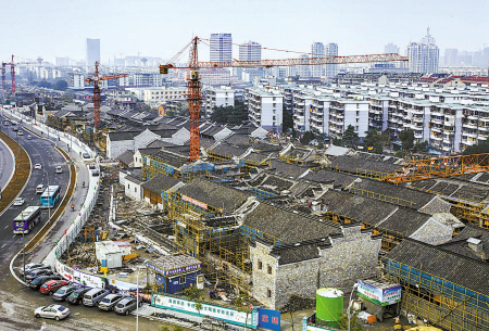 宁波南塘老街二期主体结构基本完工