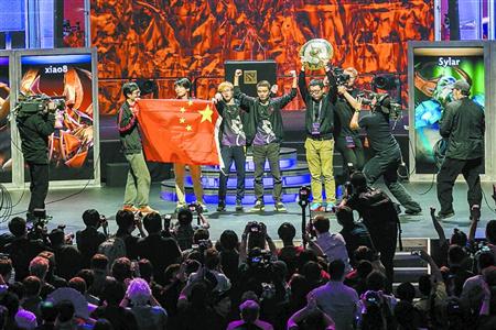 中国Newbee战队夺冠获重奖。CFP图