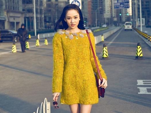 陈乔恩冬日短裙超美