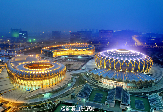 济南奥体中心夜景(图:@摄影张志国)