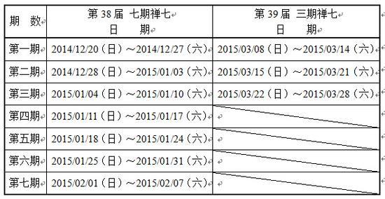 2015年 台湾慈光寺•慈光禅学院  第38、39届 三期禅七