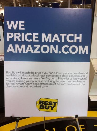百思买承诺价格和亚马逊一样低