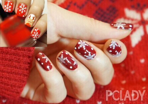 蓝绿冬季派美甲|美甲|派对_新浪时尚_新浪网