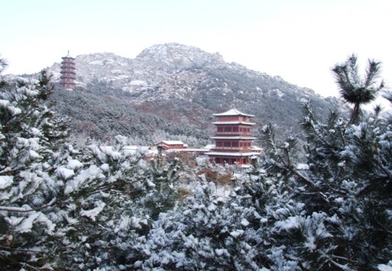 赤山雪景(图：石岛赤山的博客)