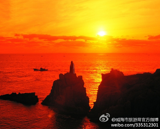 成山头日出(图:@威海市旅游局)