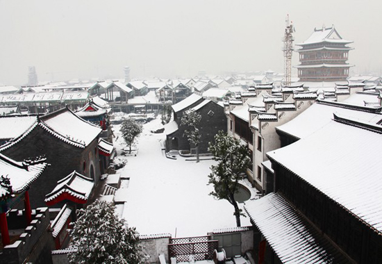 台儿庄古城雪景