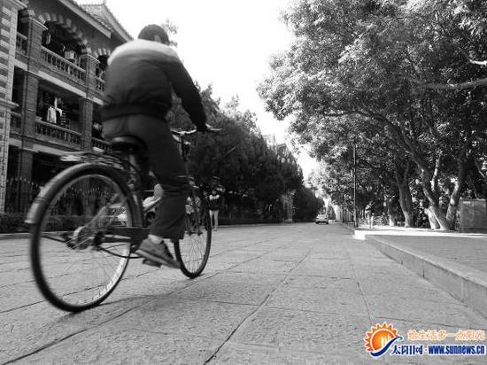厦大校园内部分道路就是石板路