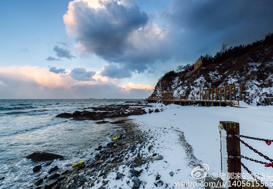 烟台雪景(图:@老郭家的娃娃头)