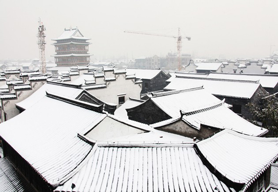 台儿庄古城雪景