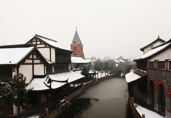 台儿庄古城雪景