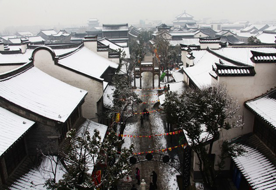 台儿庄古城雪景