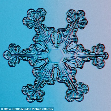 低湿度下更容易形成冰晶这类的简单雪花，而高湿度下，则更容易形成平面晶体这类的雪花。