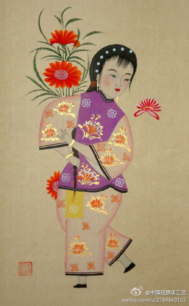 扑灰年画(图:@中国民族手工艺)