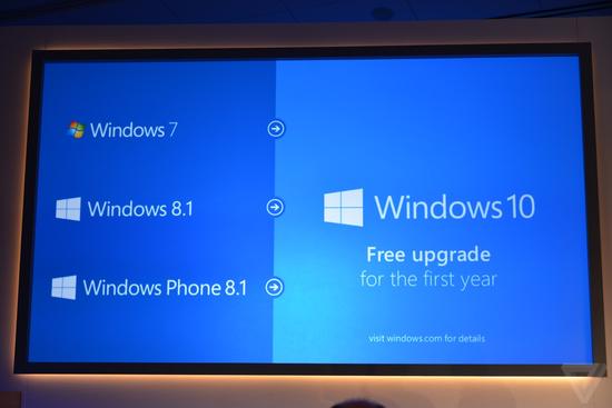 Win7设备可免费升级Windows10