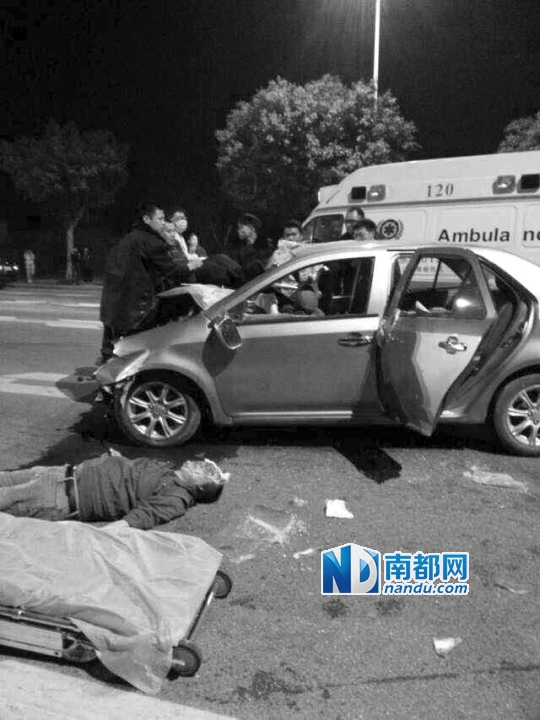 车祸现场。 南都记者 莫晓东 摄
