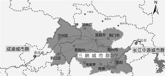 三峡城市群建设构想图 记者邵培 摄