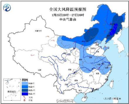 中东部地区27日起将迎大范围雨雪降温