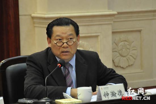 (来自香港的委员钟瀚德发言，他希望湖南以县域经济为依托，保障义务教育在各地区均衡普及。)