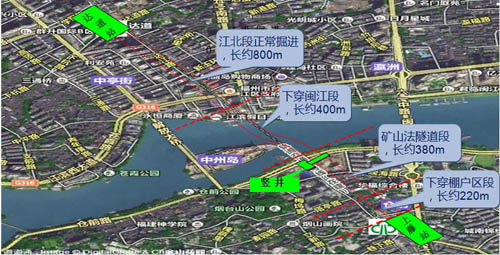 过江段施工示意图