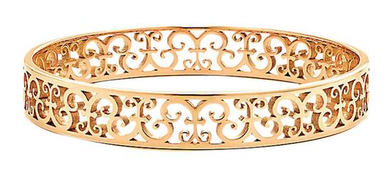 18K金镂空花纹窄式手镯／Tiffany