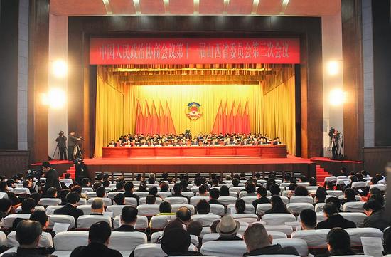 1月31日,省政协十一届三次会议胜利闭幕。图为会场。记者 孙荣祥摄