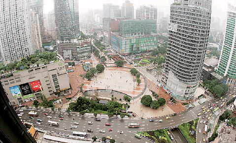 观音桥商圈北大道动工 海尔路变八车道