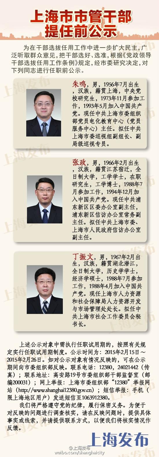 市管干部提任前公示