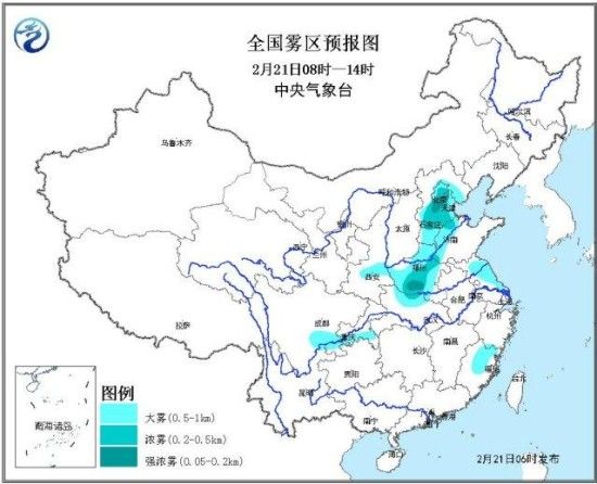 天气预报:山东西北部有大雾