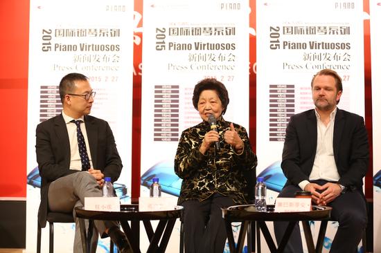 国家大剧院管弦乐团总经理、演出部常务副部长任小珑，钢琴教育家周广仁先生与德国钢琴家塞巴斯蒂安-柯纳尔