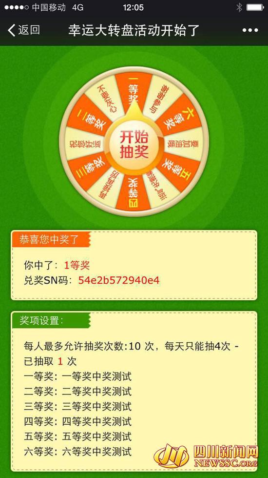 朱女士的“中奖页面”