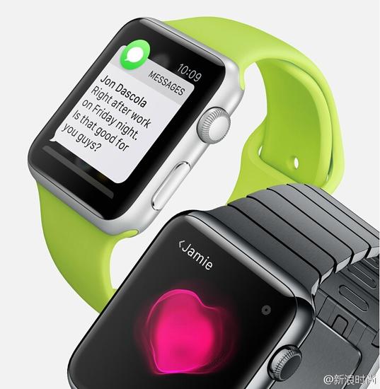 苹果的智能手表可接收信息