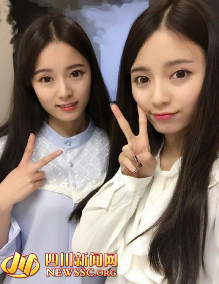 <em>四川双胞胎姐妹校花</em>走红 貌美可人学业有成_新