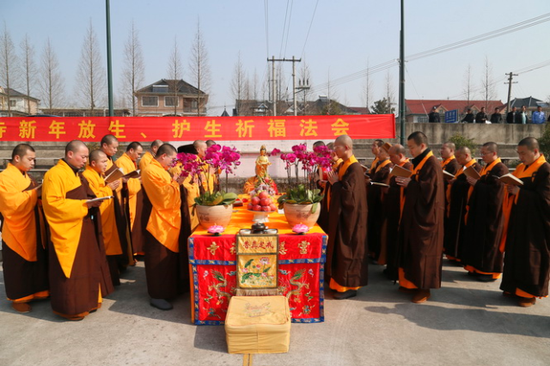 灵隐寺举行乙未年首次大型放生活动