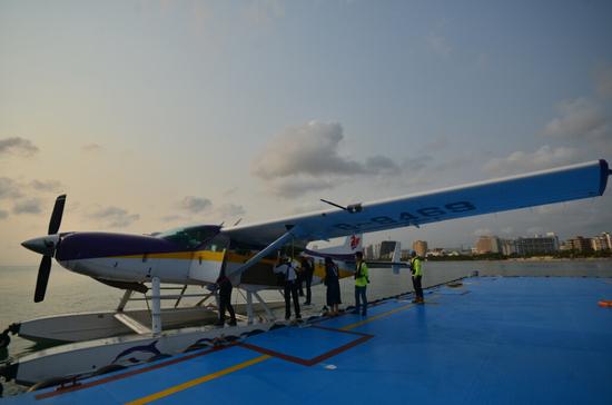三亚湾的美亚航空体验水上飞机