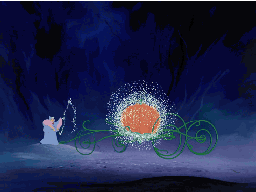 动画里的南瓜车朴素得多