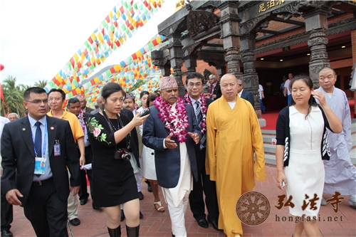印顺大和尚与亚达夫总统一行参访尼泊尔馆