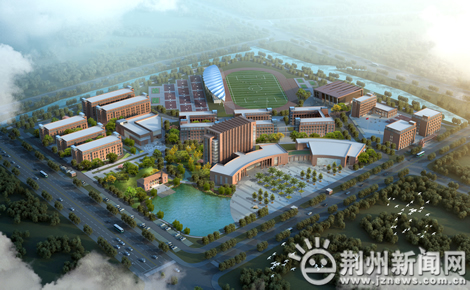 新建的沙市中学鸟瞰图
