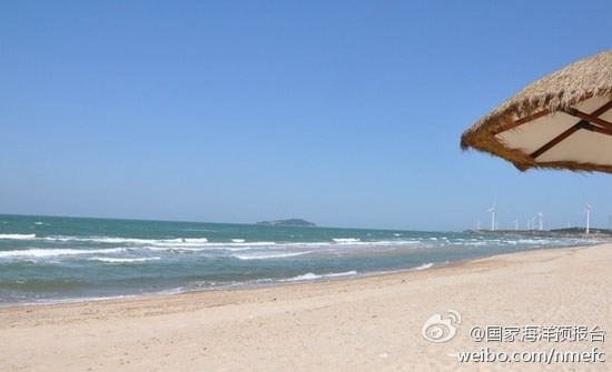 威海海滩（图 ：@国家海洋预报台）