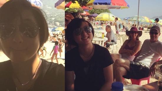 家暴事件后吴卓林(右图左)首度现身，满脸笑容，心情看似相当好