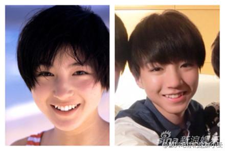 两人的小虎牙超级萌